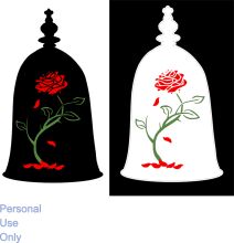 A Rose and Leaves Illustration: A Comparison of Personal Use and Only Use