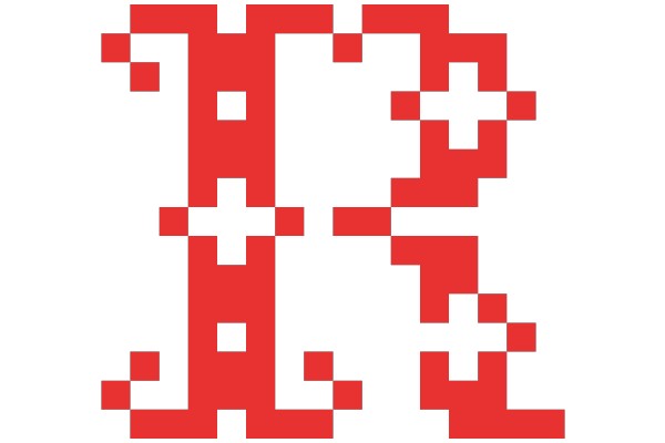 Pixelated Red and White Number 13
