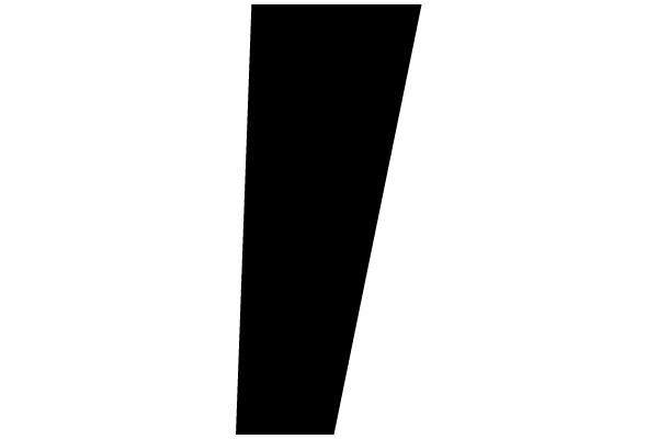 A black vertical rectangle against a white background.