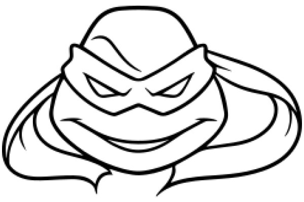 Stylized Line Drawing of a Character with a Mask