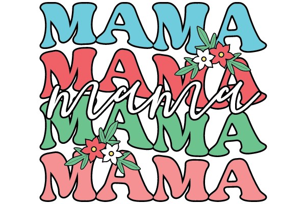 Colorful Handwritten 'MAMA' with Floral Accents for Mother's Day