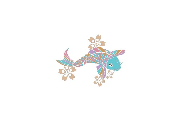 Koi Fish and Blossoms