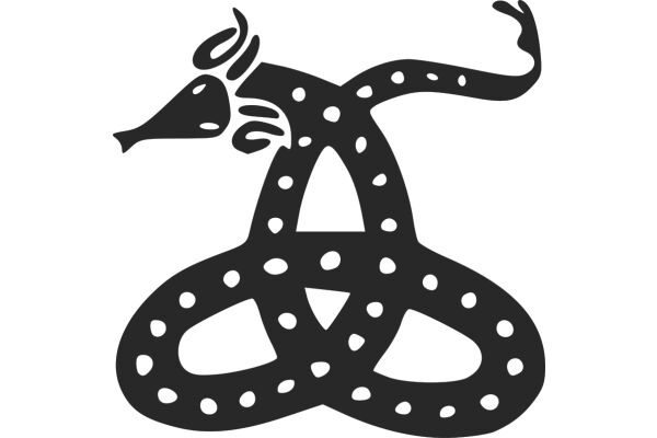 Stylized Snake Design with Polka Dots