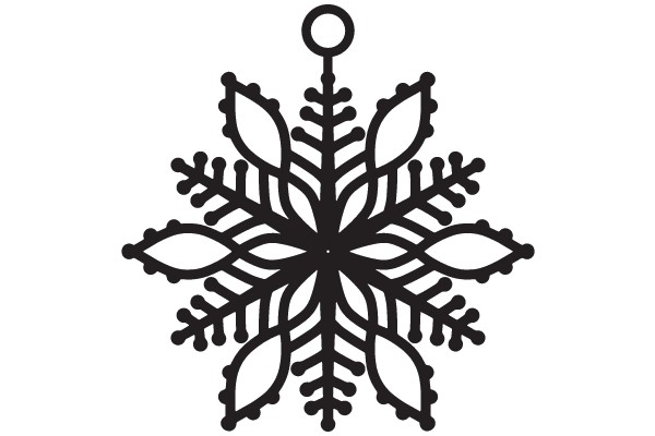 Stylized Snowflake Design with Black Outline