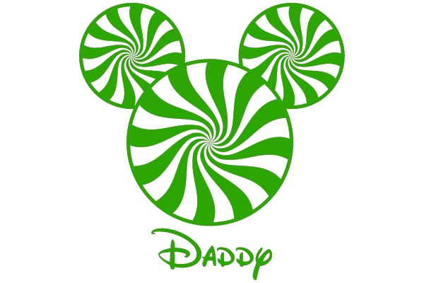 Swirly Green Mickey Mouse Head with 