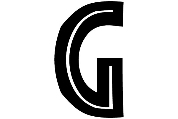 Black Letter G on White Background