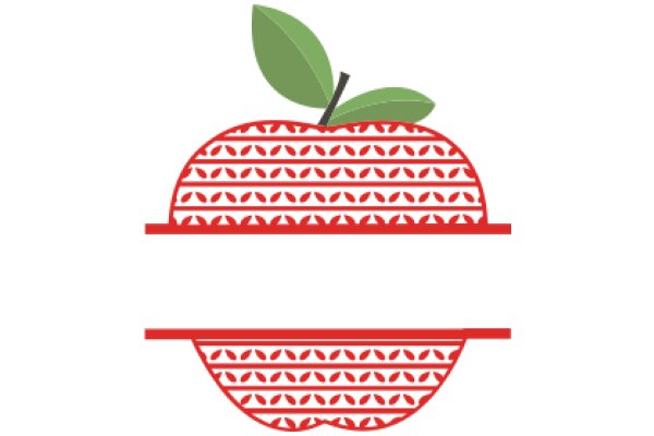 A Delightful Red Apple with a Green Leaf, Illustrated in a Simple, Stylized Design.