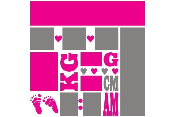 Pink and Gray Patterned Layout