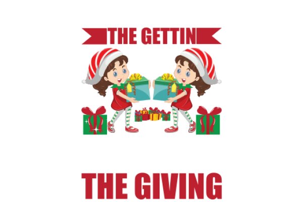 The Giving Gettin': A Festive Illustration of Generosity and Joy