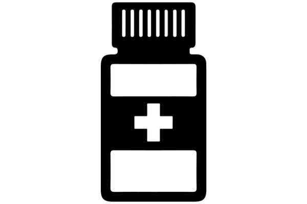 Simplistic Icon of a Medicine Bottle with a Plus Sign