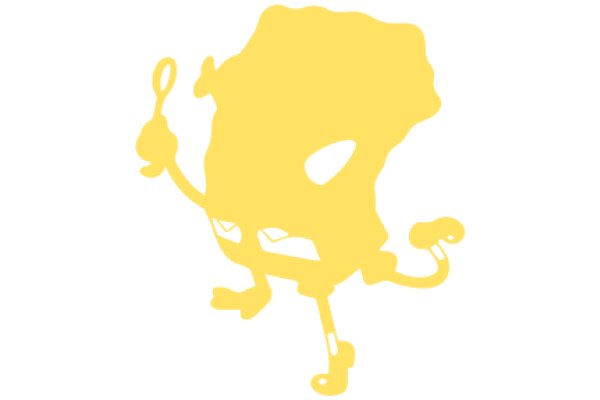 A Yellow Cartoon Character with a Brush in Hand, Standing on a White Background.