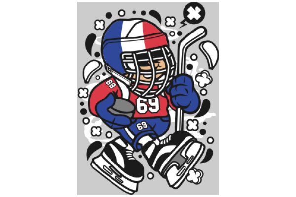 Hockey Hero: A Stylish Illustration of a Hockey Player in Action