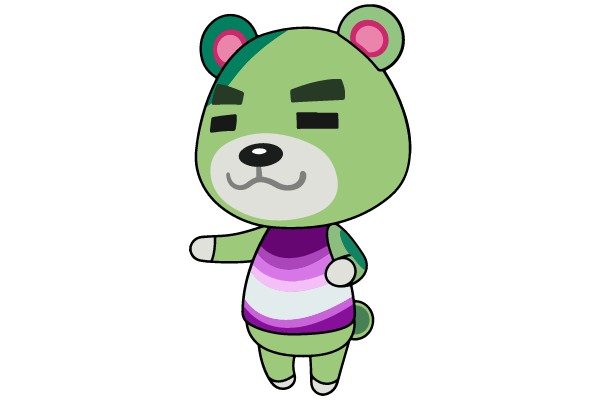 Cheerful Green Bear Character