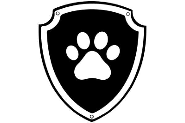 Protective Shield with Paw Print Emblem