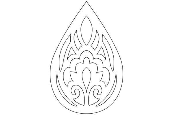 Stylized Geometric Pattern: A Detailed Line Drawing