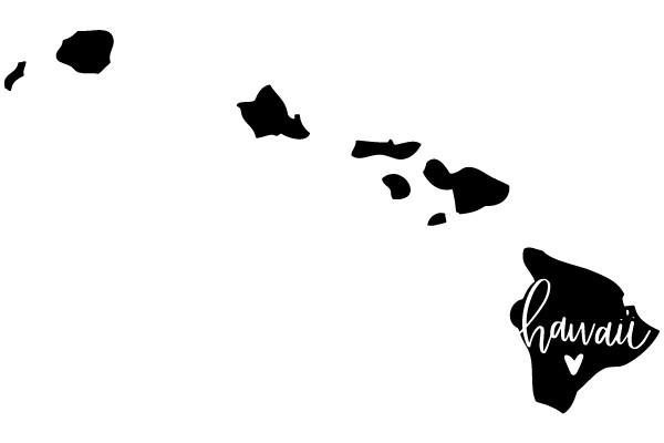 Hawaii Map with Signature
