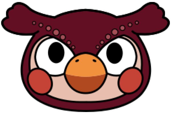 Stylized Cartoon Character with Red and Purple Colors