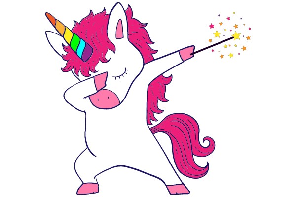 Dancing Unicorn with Rainbow Horn and Magic Wand