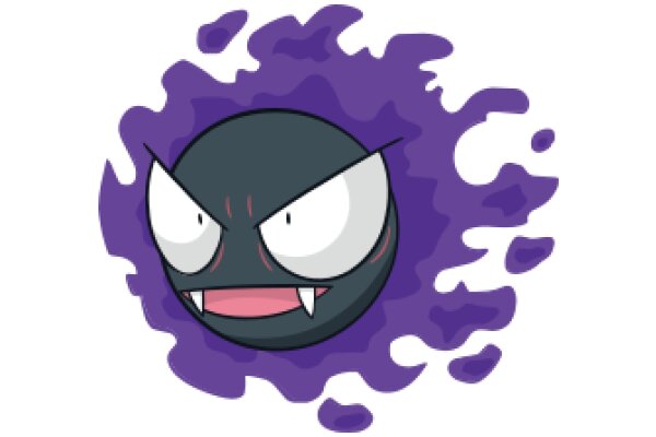 Purple Pixelated Ghost with Big Eyes and a Mouth, Smiling and Floating in the Air