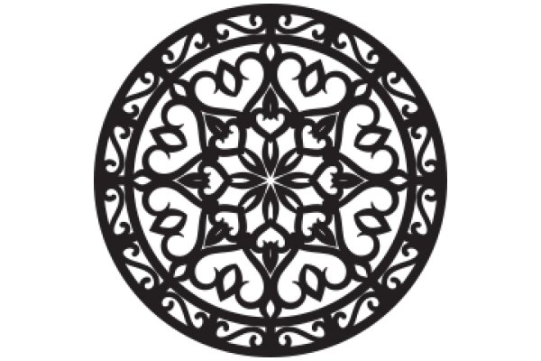 Intricate Pattern: A Symmetrical Design of Leaves and Flowers