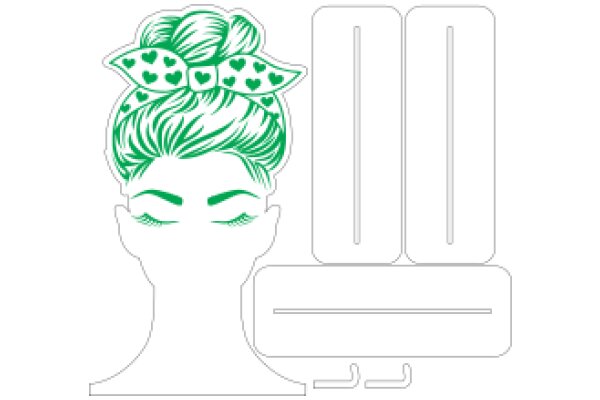 Stylized Illustration of a Woman's Face with a Bow and Number 20
