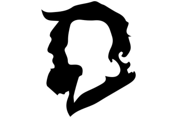 Silhouette of a Man with a Beard and Mustache