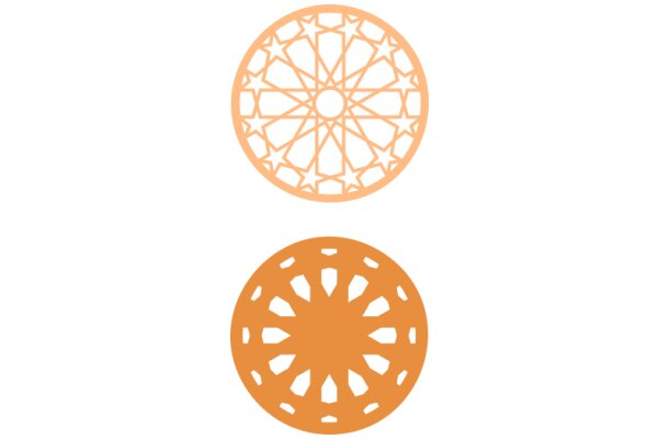 Two Beautiful Orange Patterns: A Round Design and a Star-like Shape