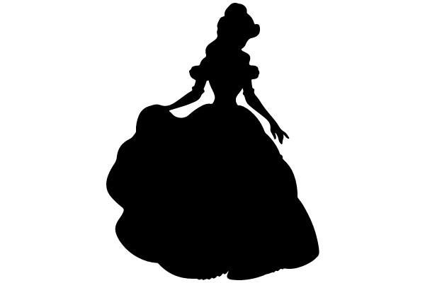 Silhouette of a Dressed-Up Woman