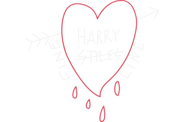 A Red Heart with the Words 'Harry Styles' in a White Heart Shape