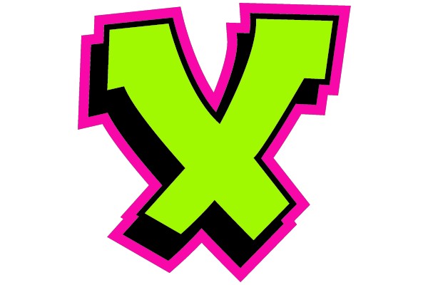 X with Pink Outline