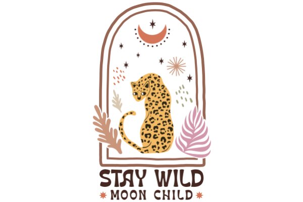 Stay Wild Moon Child: A Whimsical Illustration of a Leopard and the Cosmos