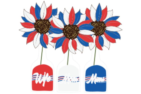 Vintage Bottle Vases with Flower Designs