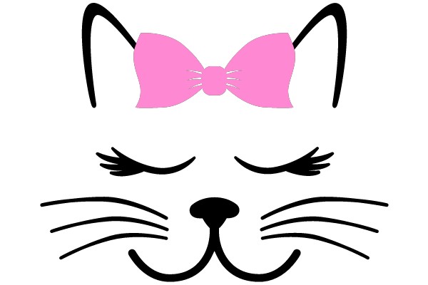 Cute Cat with Pink Bow