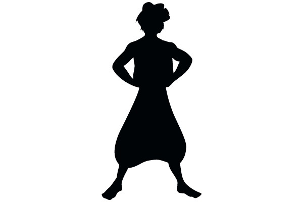Silhouette of a Dancer in a Traditional Outfit