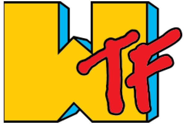 Vibrant Logo with the Word 'WTF' in Red and Blue