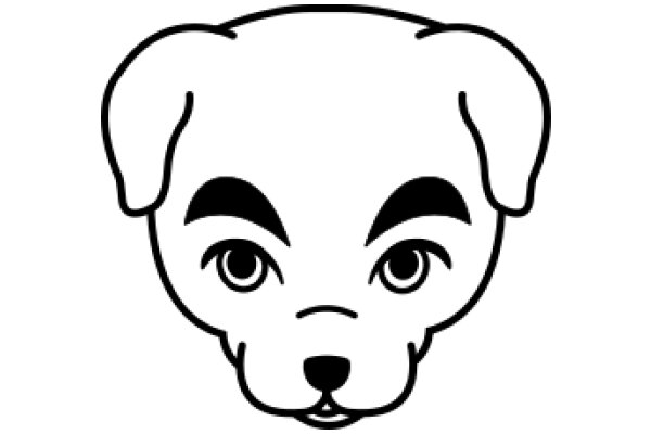 A Simple Line Drawing of a Dog's Face