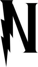 Stylized Black and White Logo of the Letter 'N' with a Lightning Bolt Design
