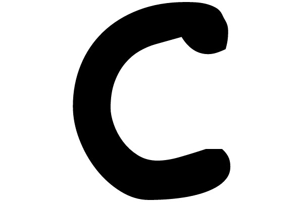 Black Outline Letter C on White Background