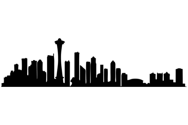 Silhouette of a City Skyline with a Tower