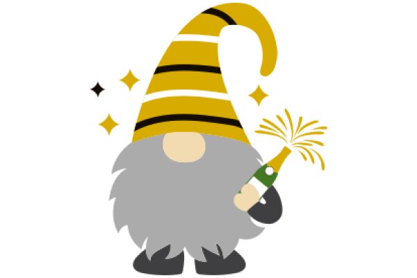 Celebrating with a Pop: A Festive Scene with a Wizard and a Bottle of Champagne