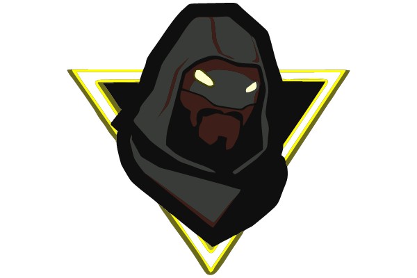 Hooded Figure within a Triangle with Yellow Outlines.