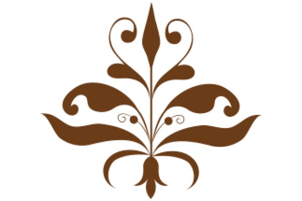 Stylized Floral Design with a Brown and White Color Scheme