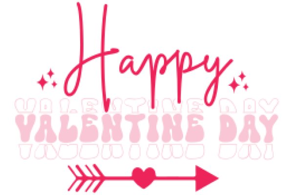 Happy Valentine's Day: A Festive Greeting with a Pink Heart and Arrow
