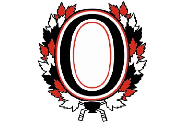 Vintage-Inspired Logo with a Red O and Surrounding Floral Design