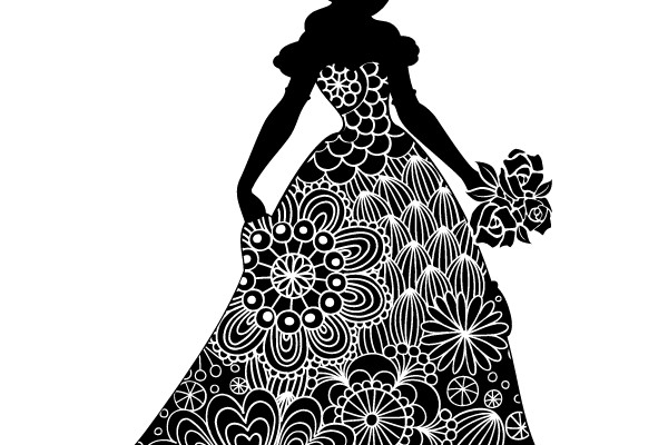 Elegant Silhouette: A Floral-Embroidered Gown