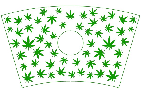 Pot Leaf Pattern in a Cup Shape