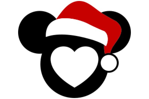 A Festive Minimalist Logo: Mickey Mouse Hat with a Heart