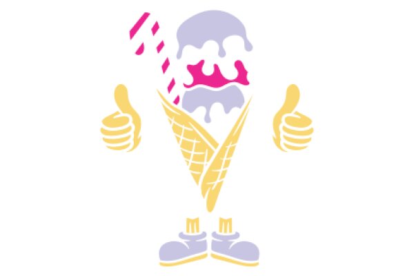 A Delightful Ice Cream Character Giving a Thumbs Up!