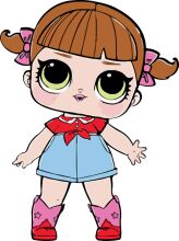 Adorable Cartoon Character: A Young Girl with Pink Hair and Red Boots