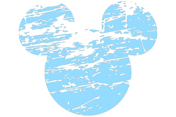 Mickey Mouse Silhouette with Distressed Blue Paint
